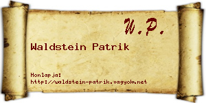 Waldstein Patrik névjegykártya